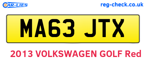 MA63JTX are the vehicle registration plates.