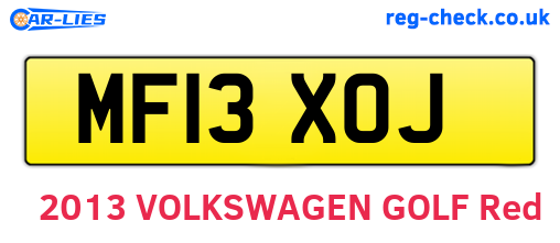 MF13XOJ are the vehicle registration plates.
