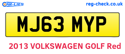 MJ63MYP are the vehicle registration plates.