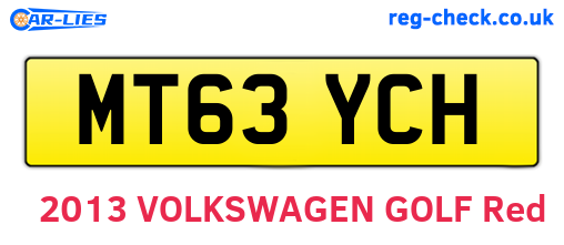 MT63YCH are the vehicle registration plates.