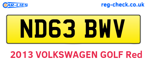 ND63BWV are the vehicle registration plates.