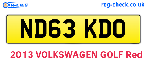 ND63KDO are the vehicle registration plates.