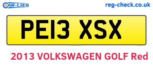 PE13XSX are the vehicle registration plates.