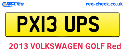 PX13UPS are the vehicle registration plates.