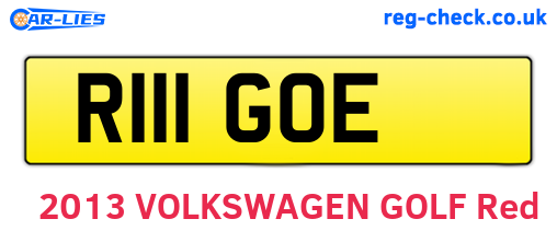 R111GOE are the vehicle registration plates.