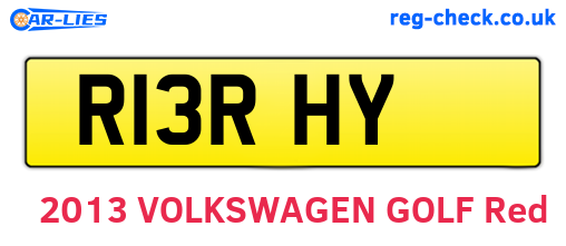 R13RHY are the vehicle registration plates.
