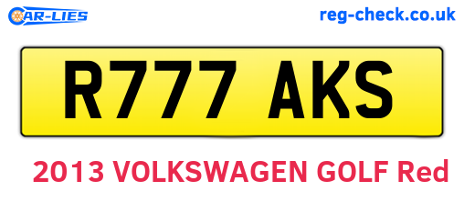 R777AKS are the vehicle registration plates.
