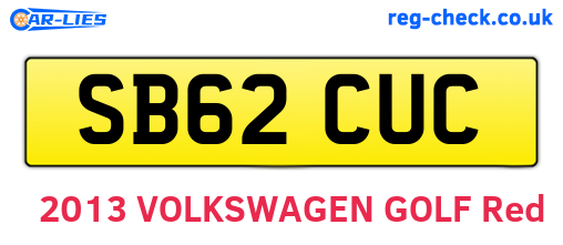 SB62CUC are the vehicle registration plates.