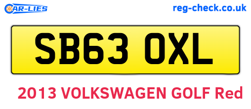 SB63OXL are the vehicle registration plates.