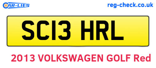 SC13HRL are the vehicle registration plates.