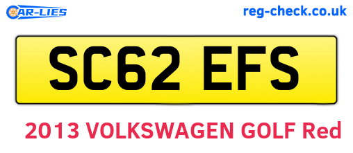 SC62EFS are the vehicle registration plates.