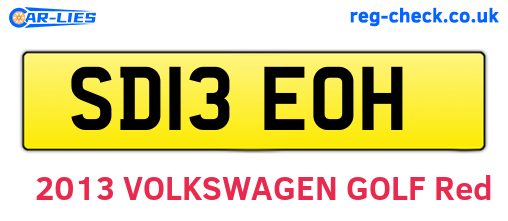SD13EOH are the vehicle registration plates.