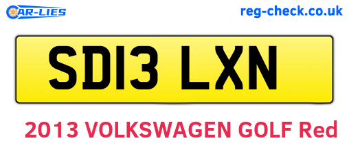 SD13LXN are the vehicle registration plates.