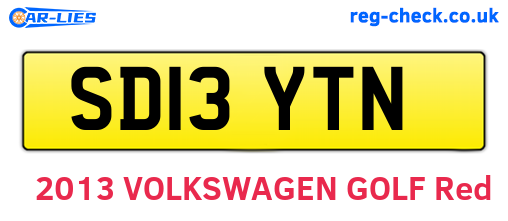 SD13YTN are the vehicle registration plates.