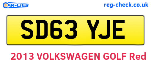 SD63YJE are the vehicle registration plates.