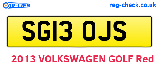 SG13OJS are the vehicle registration plates.