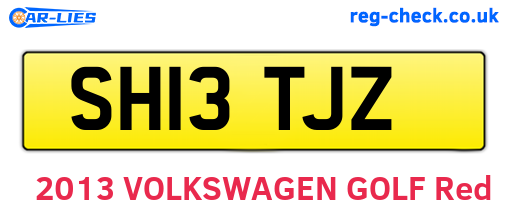 SH13TJZ are the vehicle registration plates.