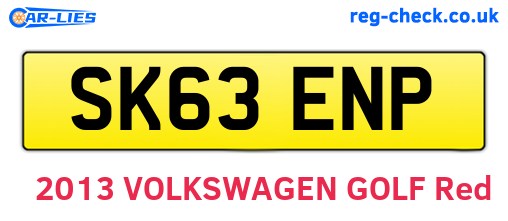 SK63ENP are the vehicle registration plates.