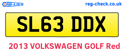 SL63DDX are the vehicle registration plates.