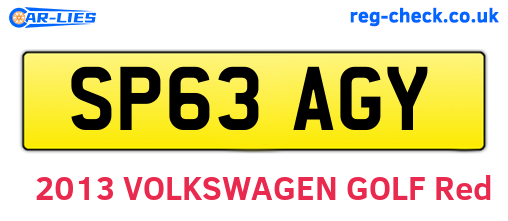 SP63AGY are the vehicle registration plates.
