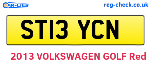 ST13YCN are the vehicle registration plates.