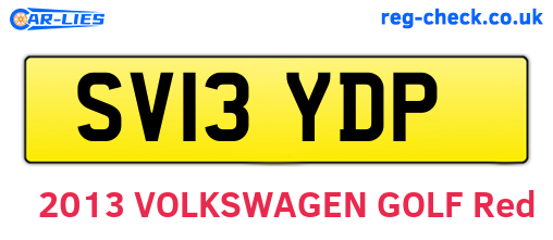 SV13YDP are the vehicle registration plates.