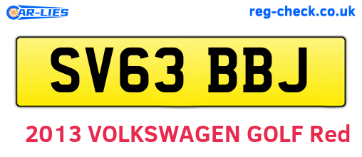 SV63BBJ are the vehicle registration plates.