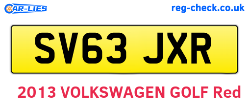 SV63JXR are the vehicle registration plates.