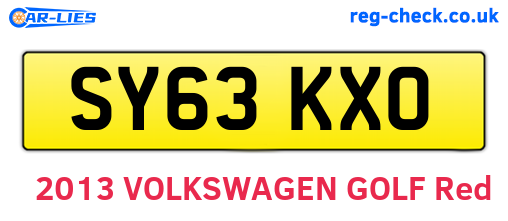 SY63KXO are the vehicle registration plates.