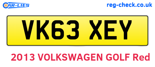 VK63XEY are the vehicle registration plates.