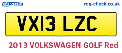 VX13LZC are the vehicle registration plates.
