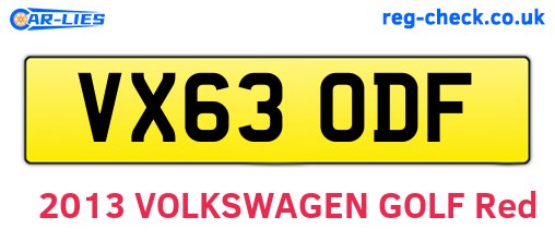 VX63ODF are the vehicle registration plates.