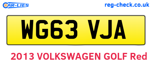WG63VJA are the vehicle registration plates.