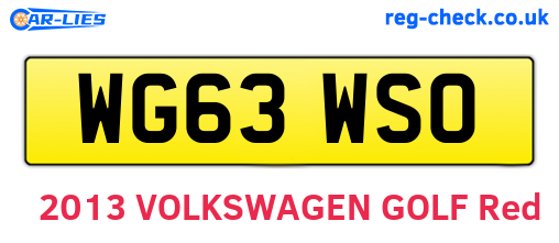 WG63WSO are the vehicle registration plates.