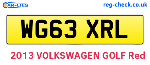 WG63XRL are the vehicle registration plates.