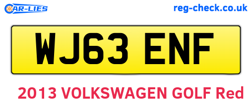 WJ63ENF are the vehicle registration plates.