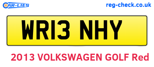 WR13NHY are the vehicle registration plates.