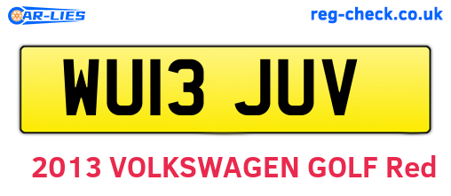 WU13JUV are the vehicle registration plates.