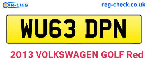 WU63DPN are the vehicle registration plates.