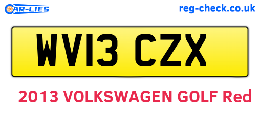 WV13CZX are the vehicle registration plates.