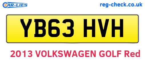 YB63HVH are the vehicle registration plates.