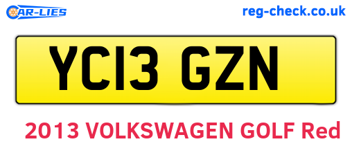 YC13GZN are the vehicle registration plates.