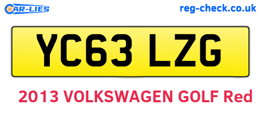 YC63LZG are the vehicle registration plates.