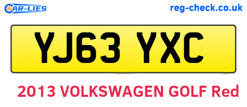 YJ63YXC are the vehicle registration plates.