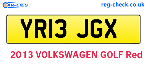 YR13JGX are the vehicle registration plates.