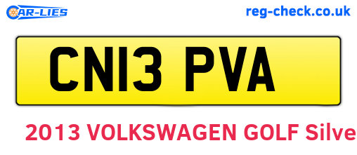 CN13PVA are the vehicle registration plates.