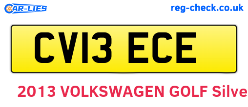 CV13ECE are the vehicle registration plates.
