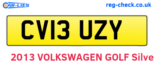 CV13UZY are the vehicle registration plates.