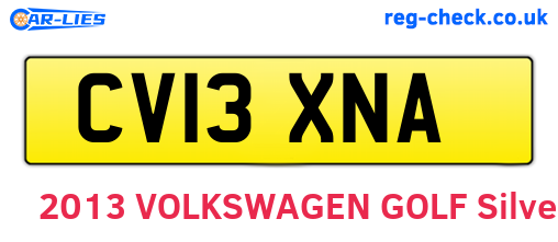 CV13XNA are the vehicle registration plates.
