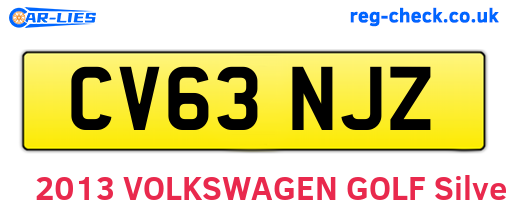 CV63NJZ are the vehicle registration plates.
